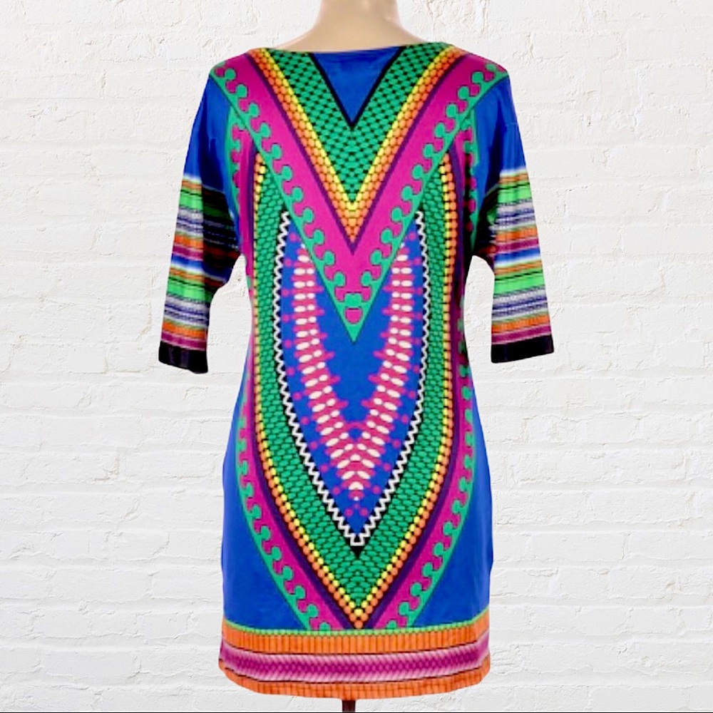 FUTURINO BOHO STYLE MINI DRESS WITH FRONT POCKETS - Picture 2 of 12